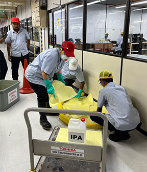 Practical training of chemical substance handling emergency responses