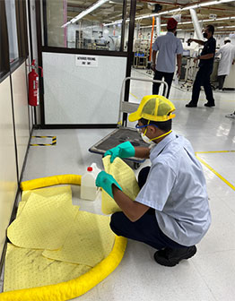 Practical training of chemical substance handling emergency responses