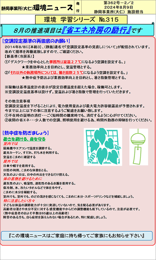 Promoting energy saving activities by holding various environmental conferences