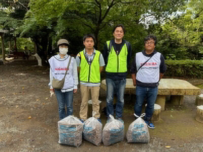 Clean-up around the business center