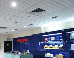 LED lighting in the entrance lobby
